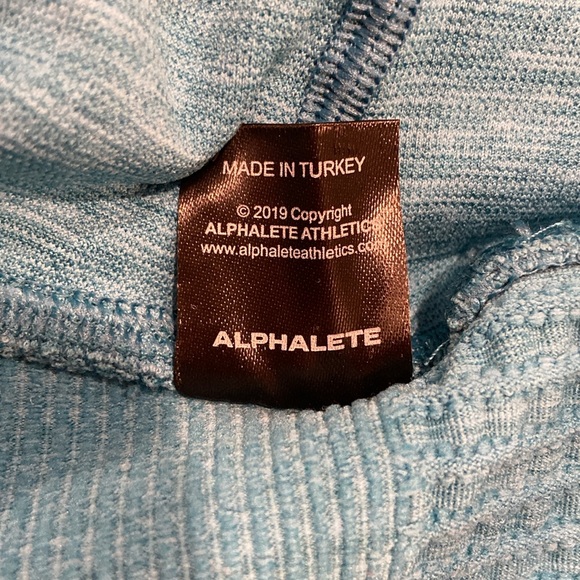 New, Alphalete Halo Leggings Vivid Blue XL Compression+ribbing High Waist - Picture 10 of 10